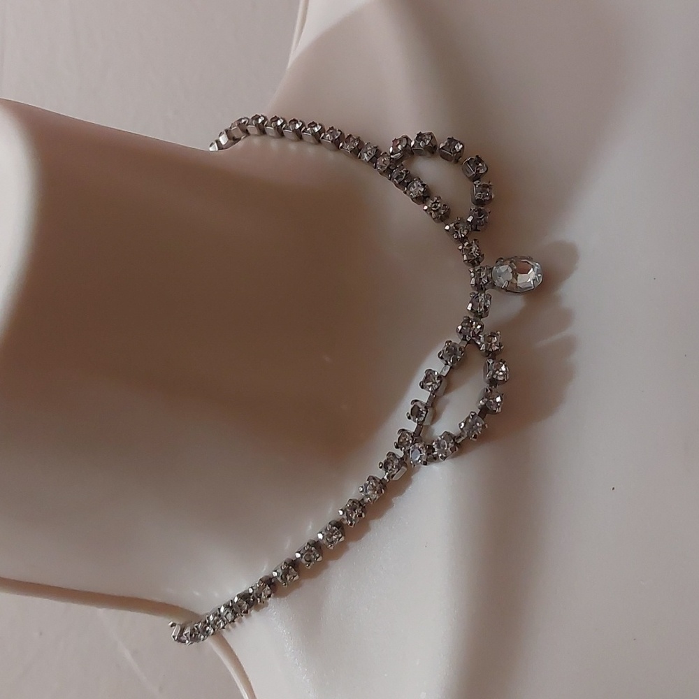 DUPLICATE Vintage Rhinestone Choker Necklace Gala Special Occasion Prom Bedazzle - Picture 3 of 4